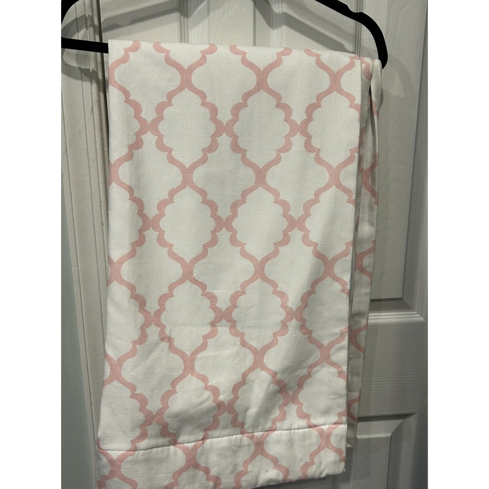 Pottery Barn Kids Abigail White & PINK Blackout Drapes Curtain Panel 44x84 boho